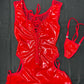 Red Latex One-Piece Lingerie Outfit