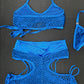 Royal Blue Sports Bra/Shorts Two-Piece Lingerie Outfit