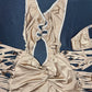 Tan Spandex One-Piece Ripped Back/Fringe Lingerie Outfit