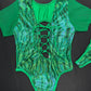 Green Animal Print Short Sleeve One-Piece Lingerie Outfit