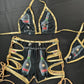 Black/Gold Remy Two-Piece Shorts Lingerie Outfit