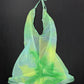 Ombré Green/Yellow Mesh/Mint Trim One-Piece Lingerie Outfit
