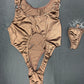 Chocolate Spandex One-Piece Leotard Lingerie Outfit