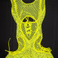 Neon Yellow Designer Spandex Fishnet Romper/Bikini Top One-Piece Lingerie Outfit