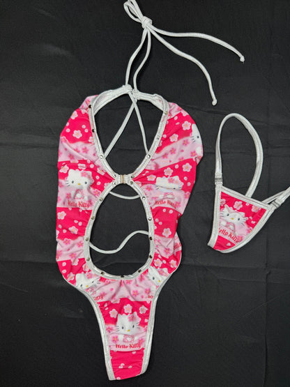 Kitty Spandex One-Piece Lingerie Outfit