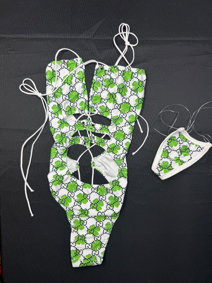 Designer Shamrock One-Piece Lingerie Outfit