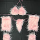Baby Pink Fur 4-Piece Bikini Top/Thong Wrist & Armlet Lingerie Outfit
