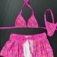 Hot Pink Two-Piece Bikini Top/Skirt Lingerie Outfit