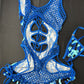 Blue Camouflage Sleeveless Romper