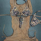Chocolate Mesh/Cheetah Animal Print One-Piece Sleeveless Romper/Bikini Top Lingerie Outfit