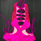 Hot Pink/Metallic Pink Scale One-Piece Romper Lingerie Outfit