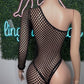 Black Fishnet Body Suit Lingerie Outfit