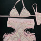 Metallic Pink/Pink Bikini Top/Shorts Two-Piece Lingerie Outfit