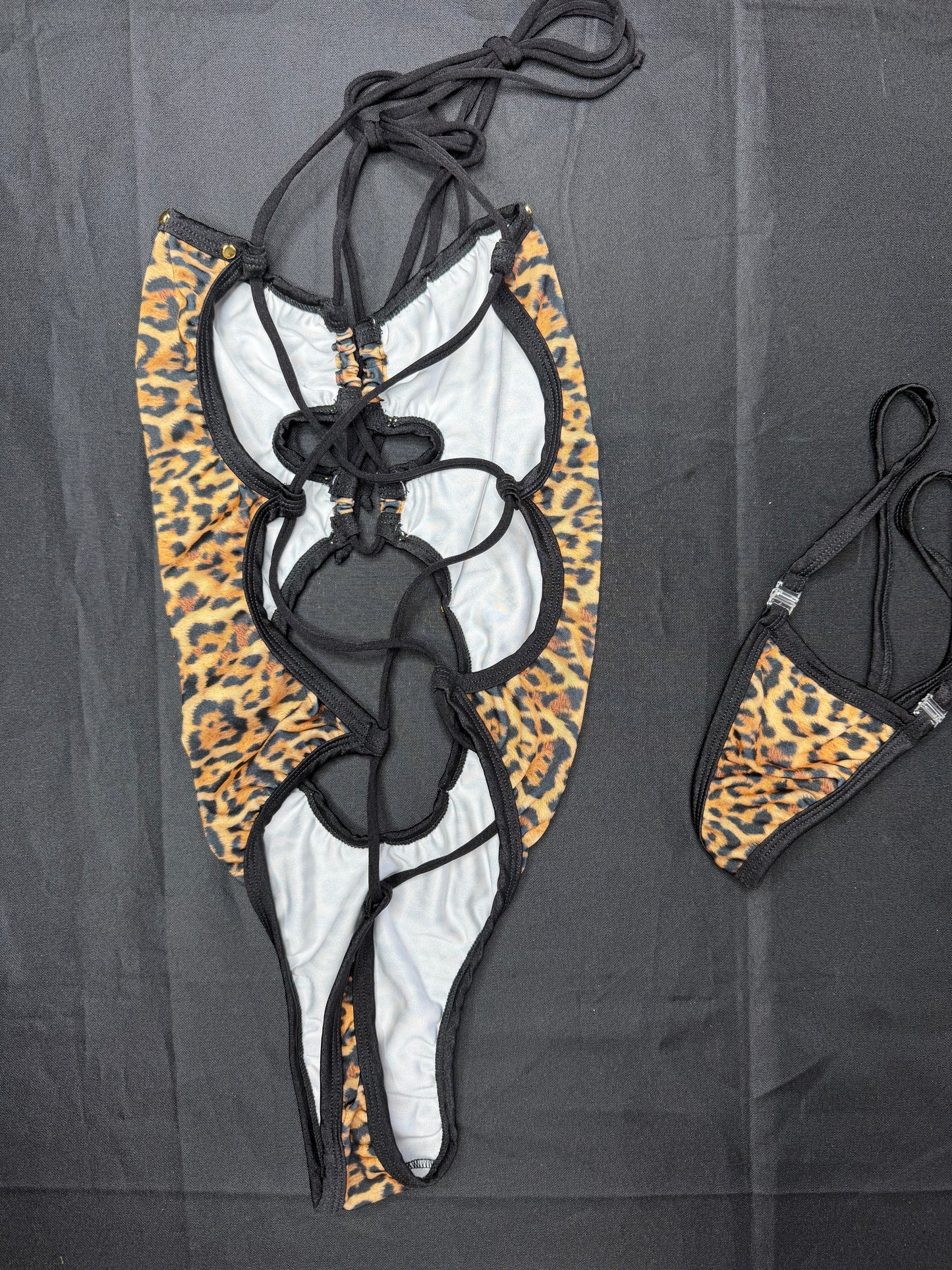 Cheetah Animal Print Spandex One-Piece Lingerie Outfit
