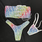 Rainbow Tube Top Cheeky Thong Two-Piece Lingerie Outfit