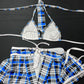 White/Blue Plaid School Girl Skirt Lingerie Outfit