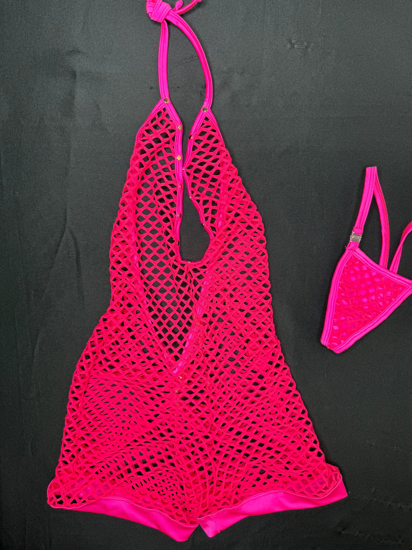Fishnet One-Piece Lingerie Outfit