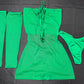 Hunter Green Three-Piece Sleeves/Cheeky Thong Lingerie Outfit