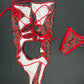 Red/Black Designer One-Piece Lingerie Outfit