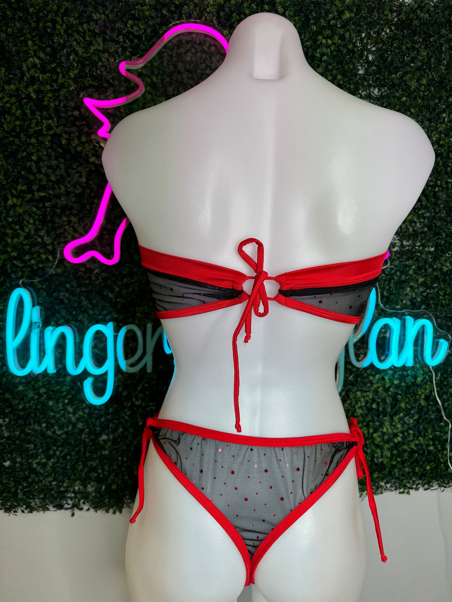 Red/Black One-Piece Stripper Outfit