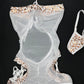 White Cheetah/White Mesh One-Piece Lingerie Outfit