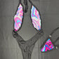 Purple/Black Spandex Sling-Shot One-Piece Lingerie Outfit
