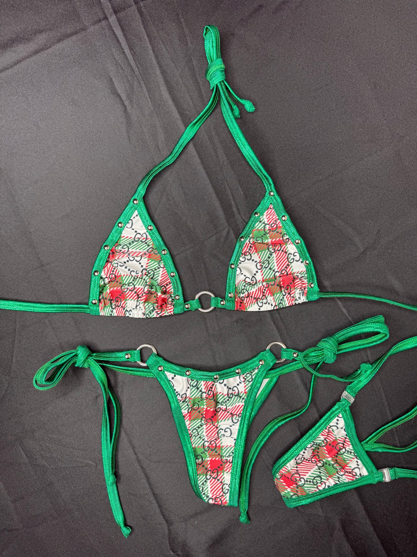 Designer Christmas Two-Piece Bikini Lingerie Outfit