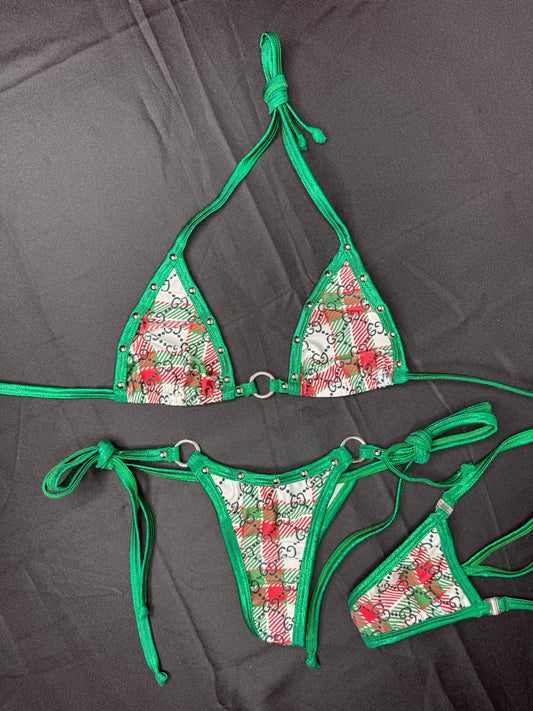 Designer Christmas Two-Piece Bikini Lingerie Outfit