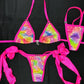Hot Pink/Mystic Rainbow Two-Piece Lingerie Bikini Outfit