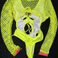 Neon Yellow/Pink Wave Leotard Exotic Dancer Outfit