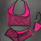 Hot Pink Designer Sports Bra/Shorts Two-Piece Lingerie Outfit