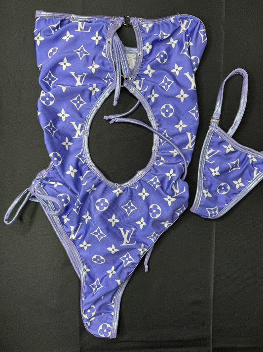 Light Purple Exotic Dance Wear One-Piece Outfit