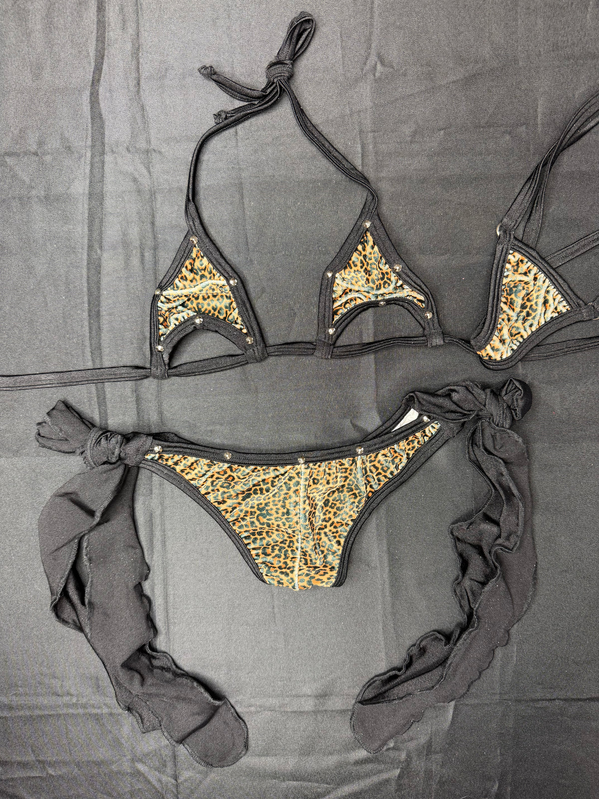 VELVET Cheetah Print Two-Piece Bikini Lingerie Outfit