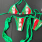 Green Mexican Flag Inspired Two-Piece Bikini Outfit