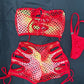 Red Ombré Fishnet Tube-Top/Shorts Two-Piece Lingerie Outfit
