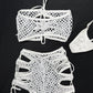 White Fishnet Tube Top/Shorts Two-Piece Lingerie Outfit