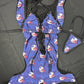 Patriots Print/Black Spandex One-Piece Lingerie Outfit