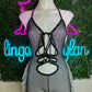 Black/Silver Sparkle Mesh One-Piece Stripper Outfit