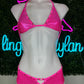 Exotic Dance Wear Hot Pink Two-Piece Outfit Dance Lingerie