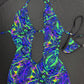 Trippy Print Spandex One-Piece Lingerie Outfit