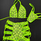 Exotic Dance Wear Two-Piece Outfit Sensual Black/Hot Pink
