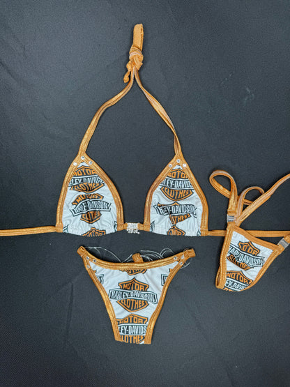 Harley/Copper Spandex Two-Piece Bikini Lingerie Outfit
