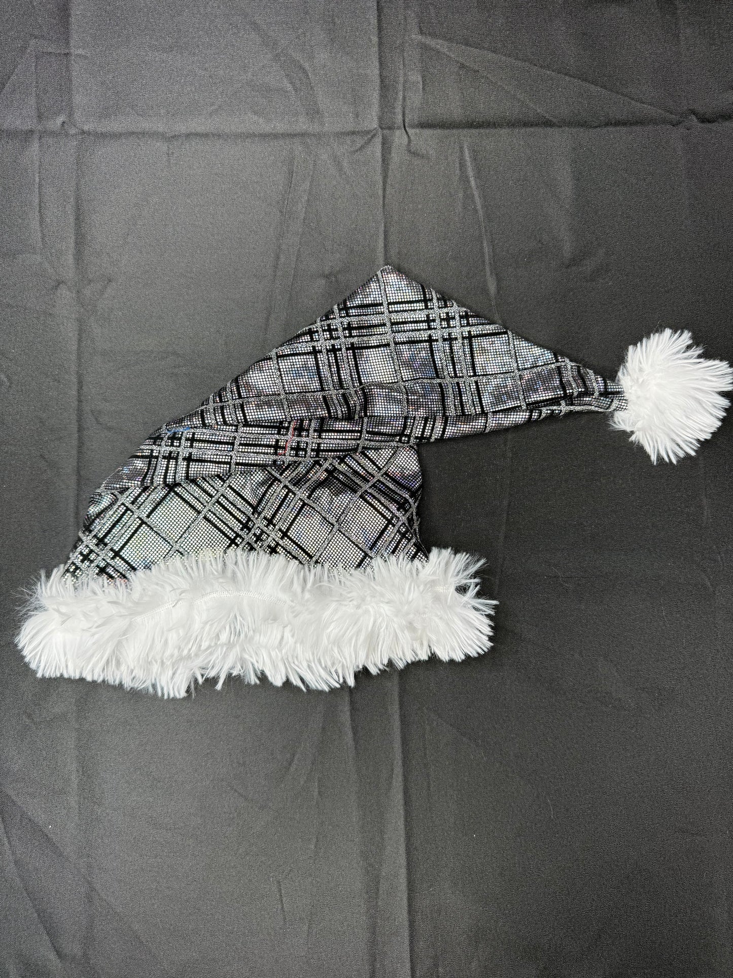 Silver/White Fur One-Piece Christmas with Hat Lingerie Outfit