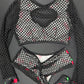 Red Cherry/Black Spandex/Fishnet Two-Piece Long Sleeve/Shorts Lingerie Outfit