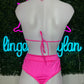 Hot/Baby Pink High Waisted Short Two-Piece Stripper Outfit