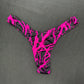Hot Pink Thunder Spandex/Black Fishnet One-Piece Cheeky Thong Lingerie Outfit