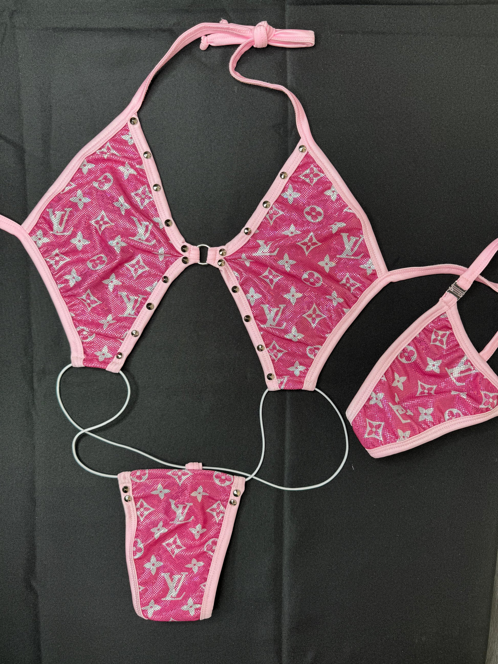 Hot Pink/Baby Pink One-Piece Exotic Dancer Outfit