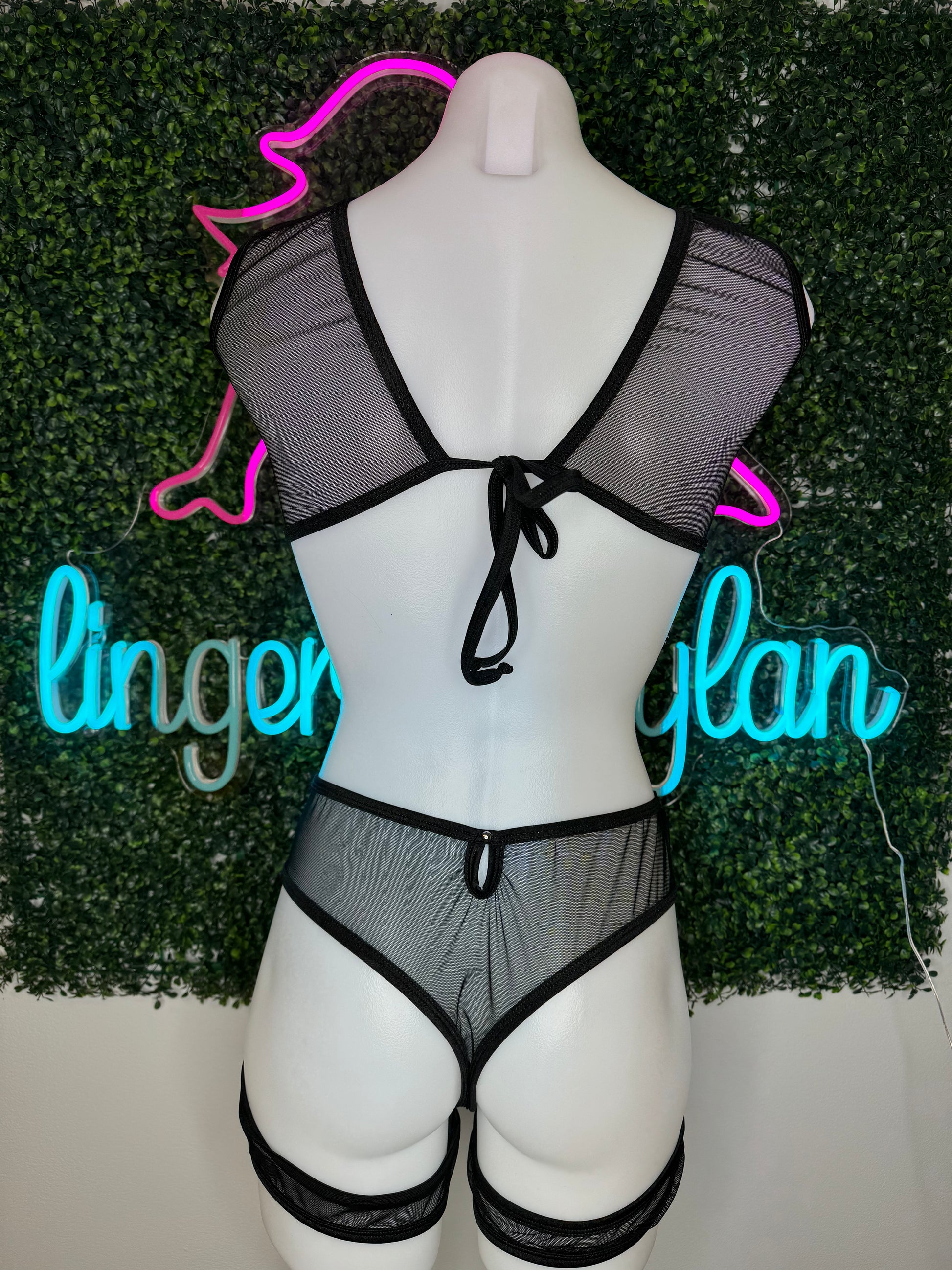 latex two-piece stripper outfit