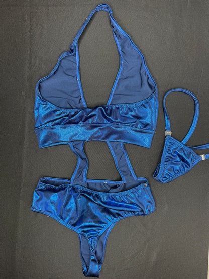 Royal Blue One-Piece Lingerie Outfit