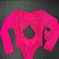 Hot Pink Spandex/Mesh Leotard Lingerie Outfit